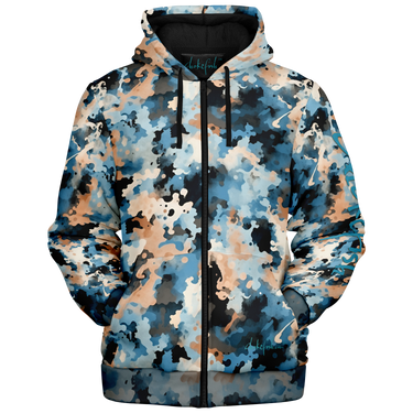 Chokefish™ Microfleece Zip-Up Hoodie Acid-Wash Colors-017B